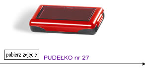 Pude�ko nr 27. wymiary piecz�tki 40x15 mm.