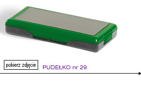 Du�a piecz�tka, 58x22 mm, w zielonym plastikowym pude�ku. To rozwi�zanie dla ka�dego.