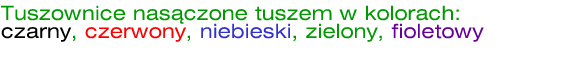 Tuszownice wymienne - tuszownice nas�czone tuszem w kolorach czarny, czerwony, niebieski, zielony, fioletowy