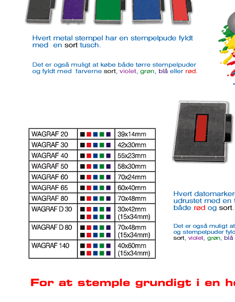 Jeder Stativdatumstempel hat eine Stempelkisse getränkt mit schwarzer oder roter Stempelfarbe