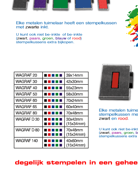 Jeder Stativdatumstempel hat eine Stempelkisse getrnkt mit schwarzer oder roter Stempelfarbe