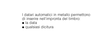 In case of metal daters, the impression can include the date and any text